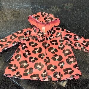 Little Me Pink Leopard-Print Hooded Raincoat